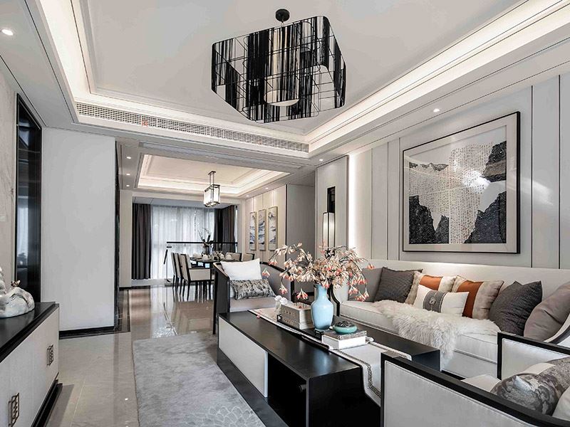 河源市匯景外灘8號輕奢風格三居室裝修案例