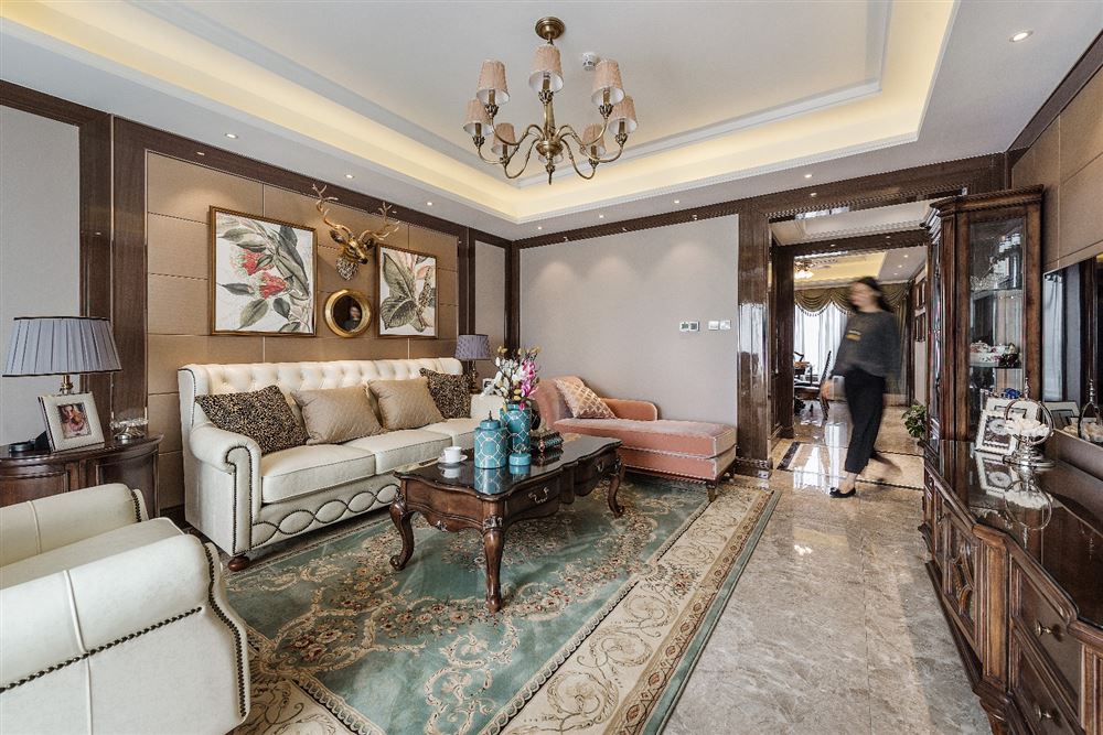 佛山市順德華潤置地廣場美式風格三居室裝修案例