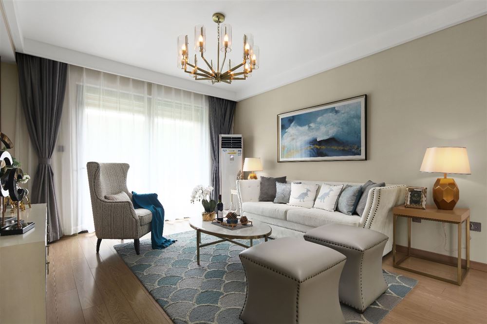 惠州市中洲中央公園歐式風格三居室裝修案例