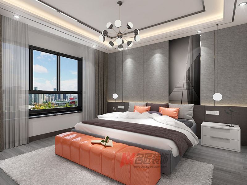 自貢市萬達廣場都會華宅現代簡約風格平層裝修案例