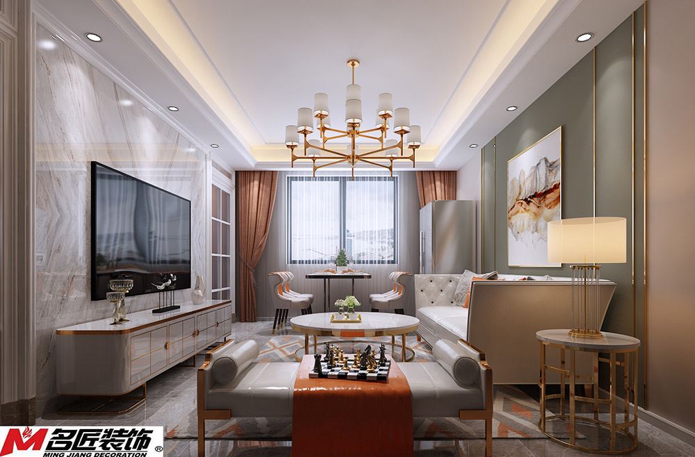 臺州市濱江鉑金海岸歐式風(fēng)格二居室裝修案例