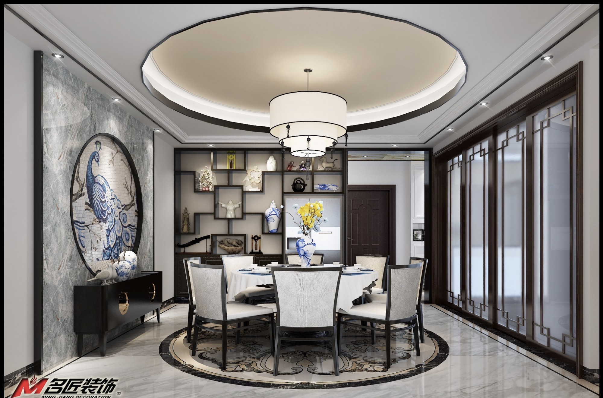 佛山市建發&middot;融創&middot;雅居樂丨和璽新中式風格四居室裝修案例