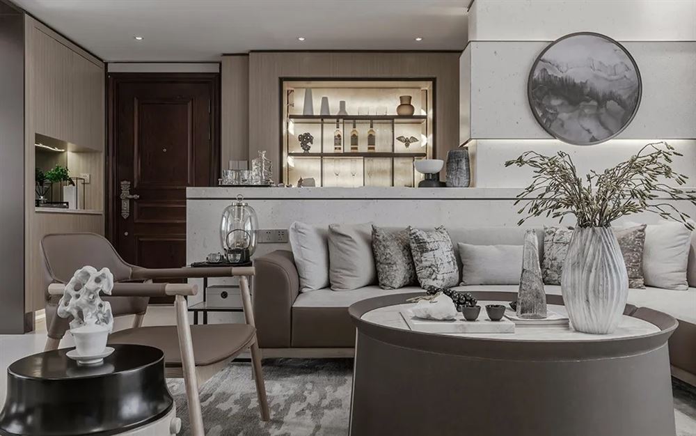 昭通市城南天驕新中式風格三居室裝修案例