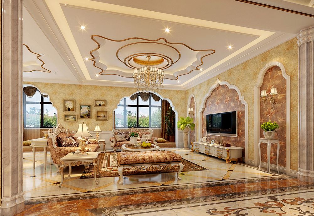 楚雄彝族自治州濱河小區歐式風格別墅裝修案例