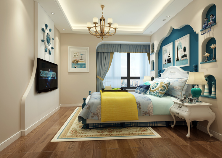 現(xiàn)代前衛(wèi)風格室內裝修效果圖-尚品雅居三居123平米-臥室