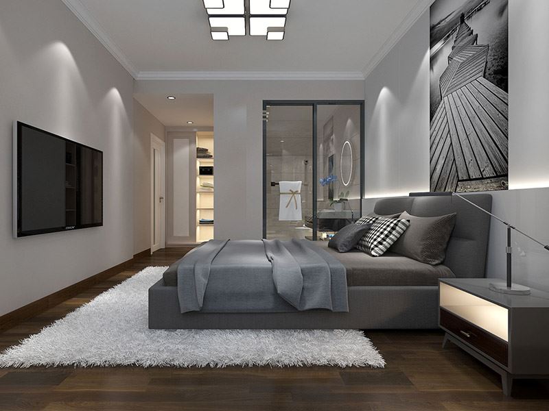 自貢市南湖郡現代簡約風格平層裝修案例