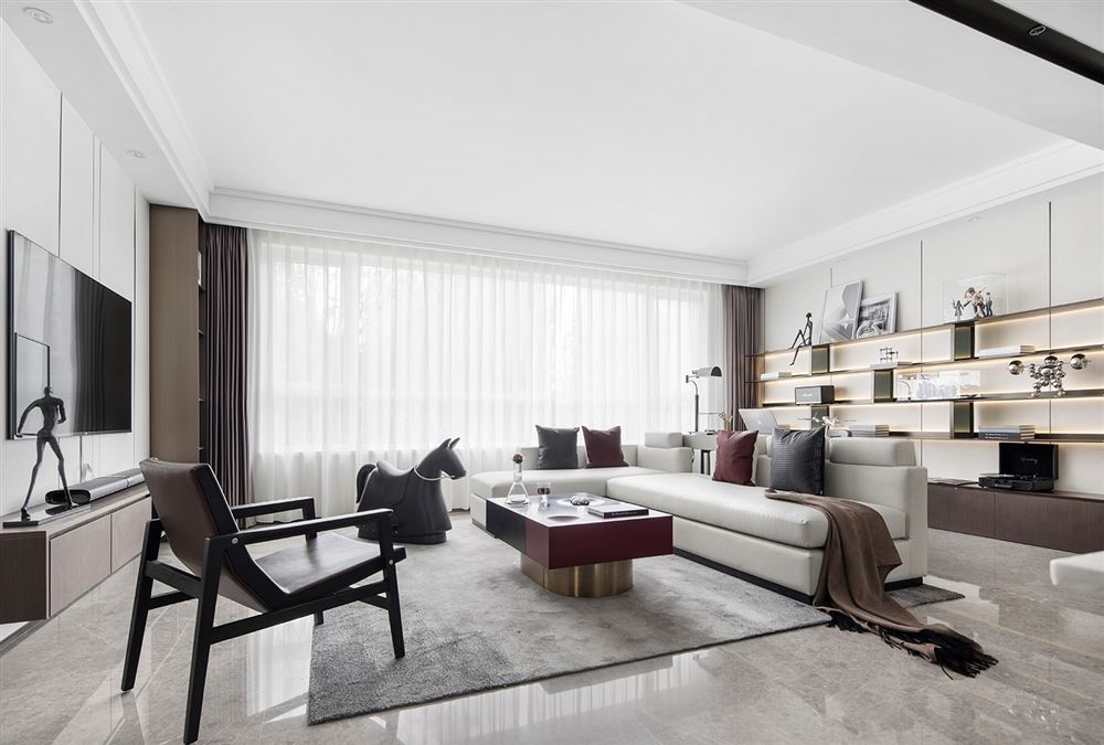 江門市十里方圓輕奢風格三居室裝修案例