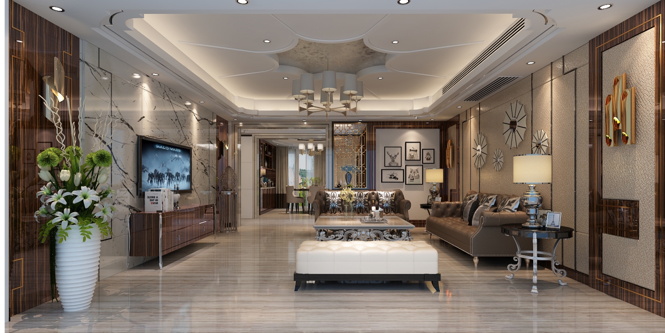 德陽市嘉銘悅城歐式風格五居室裝修案例