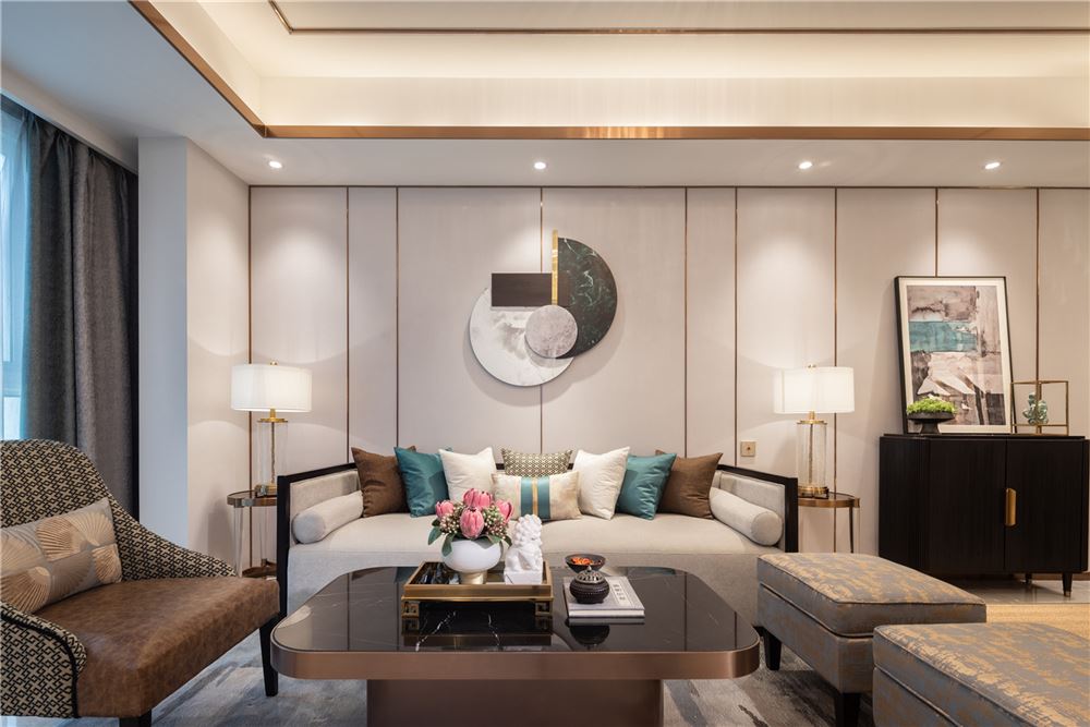 佛山市恒大&middot;酈湖城新中式風(fēng)格四居室裝修案例