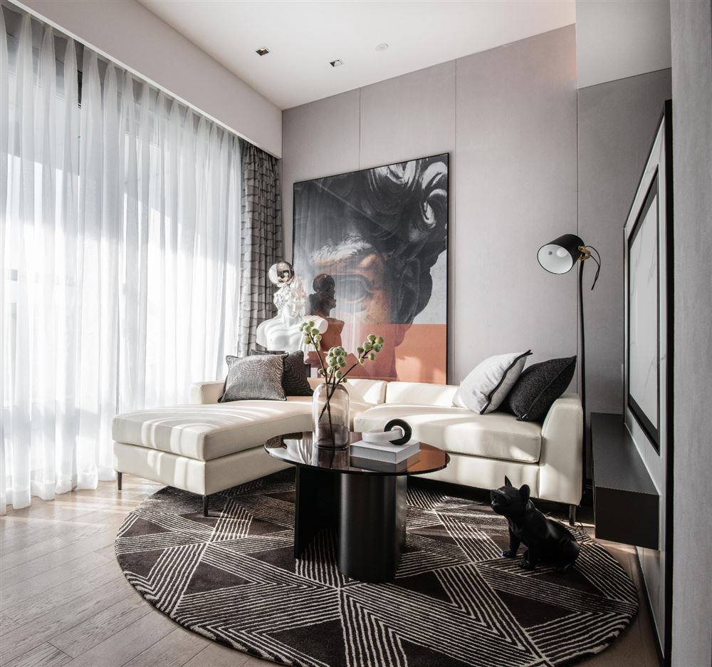 清遠市現代城輕奢風格三居室裝修案例