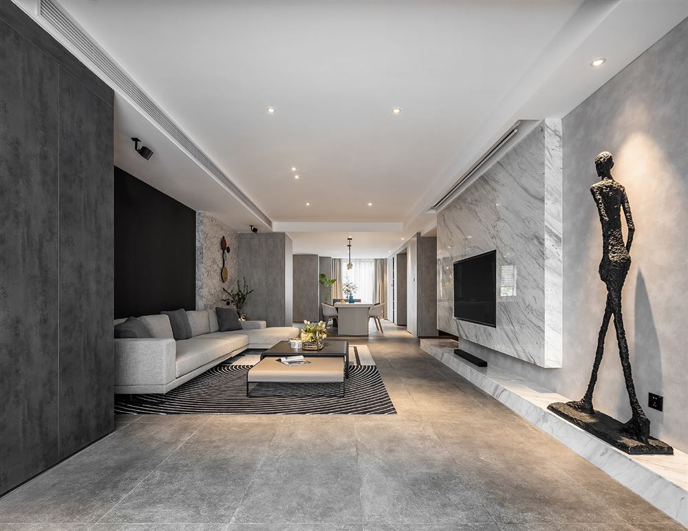 廣州市南沙灣御苑別墅輕奢風格三居室裝修案例