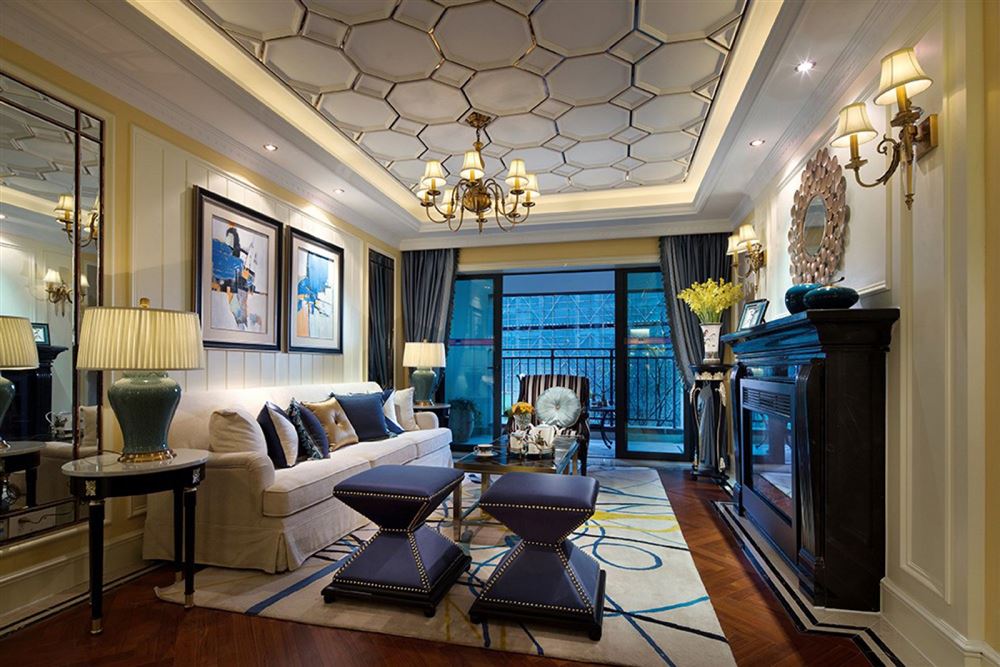 佛山市保利清能和府歐式風格三居室裝修案例