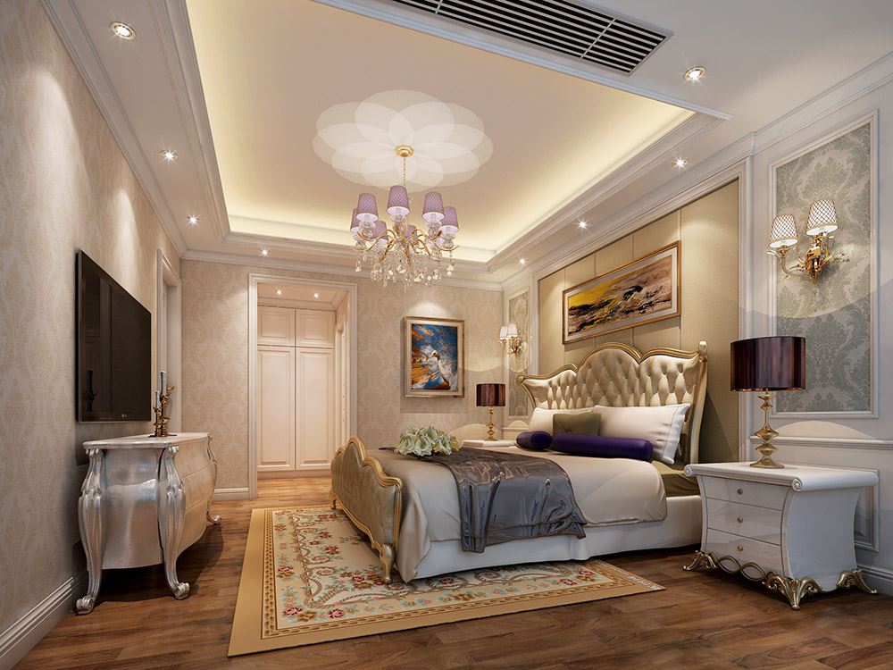 河源市雅居樂新地歐式風(fēng)格四居室裝修案例