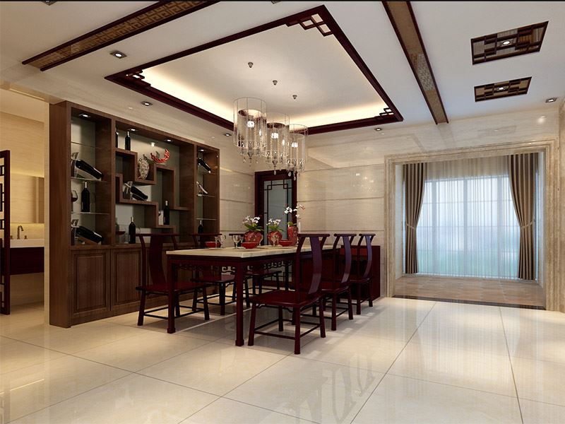 佛山市招商曦岸新中式風格四居室裝修案例