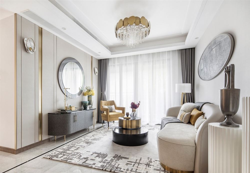 江門市碧濤豪苑輕奢風格三居室裝修案例