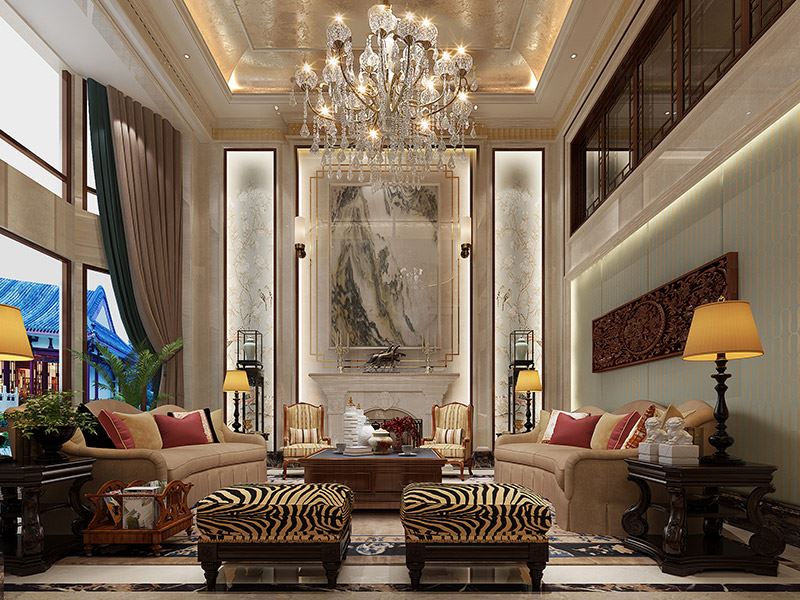 泰州市濱江首席新中式風格別墅裝修案例