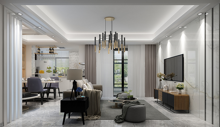 佛山市廣佛新世界花園洋房現代簡約風格三居室裝修案例