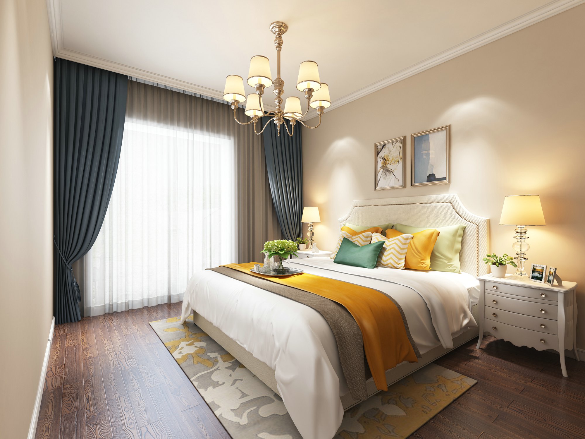 合肥市龍湖&middot;車橋新界歐式風格三居室裝修案例