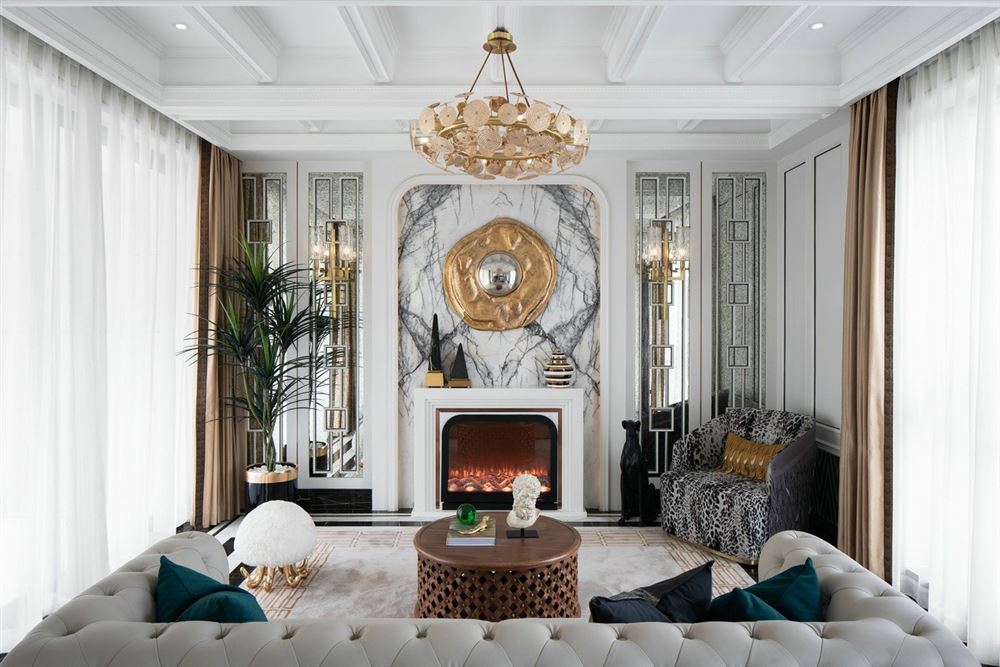 佛山市廣佛新世界花園洋房輕奢風格四居室裝修案例