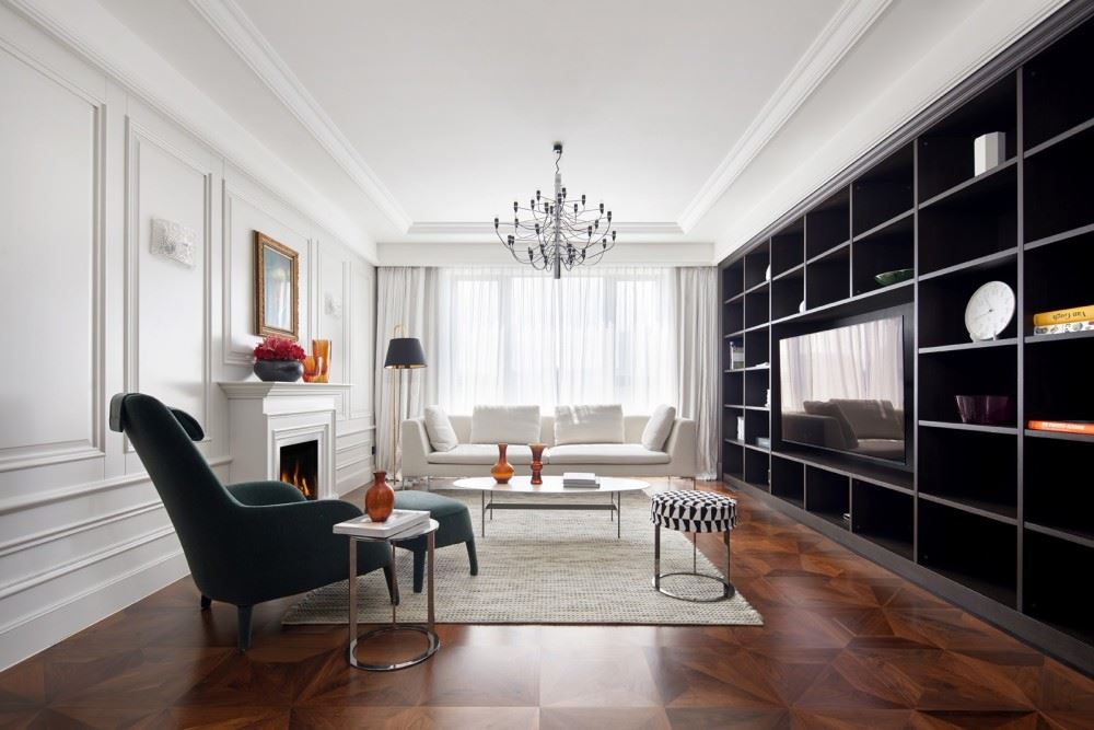 江門市御郡花園歐式風格三居室裝修案例