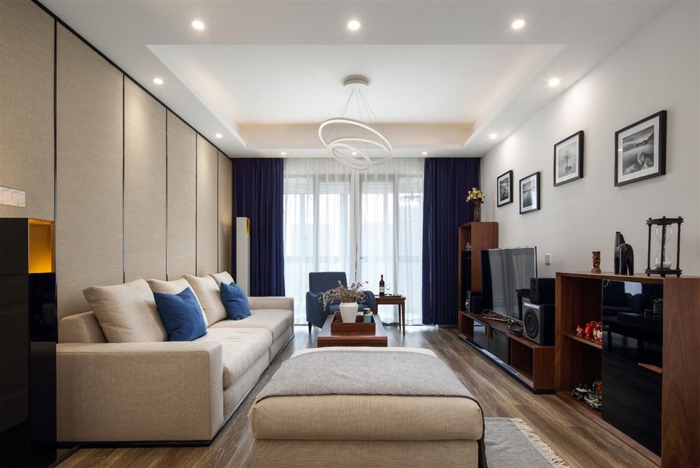 廣州市越秀濱海悅城新中式風格三居室裝修案例