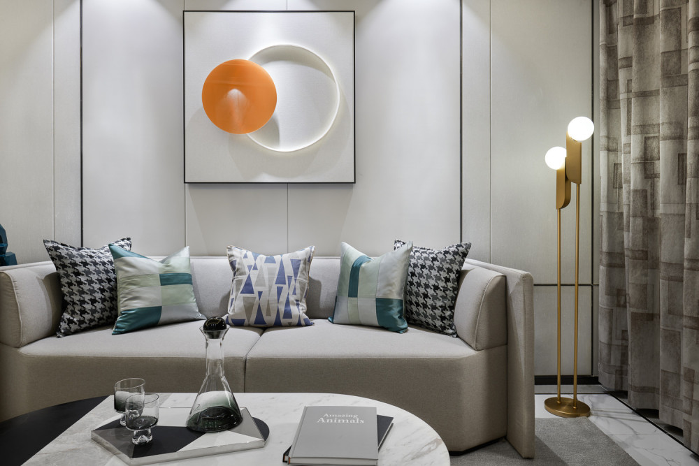 現(xiàn)代輕奢風格室內家裝案例效果圖-客廳沙發(fā)