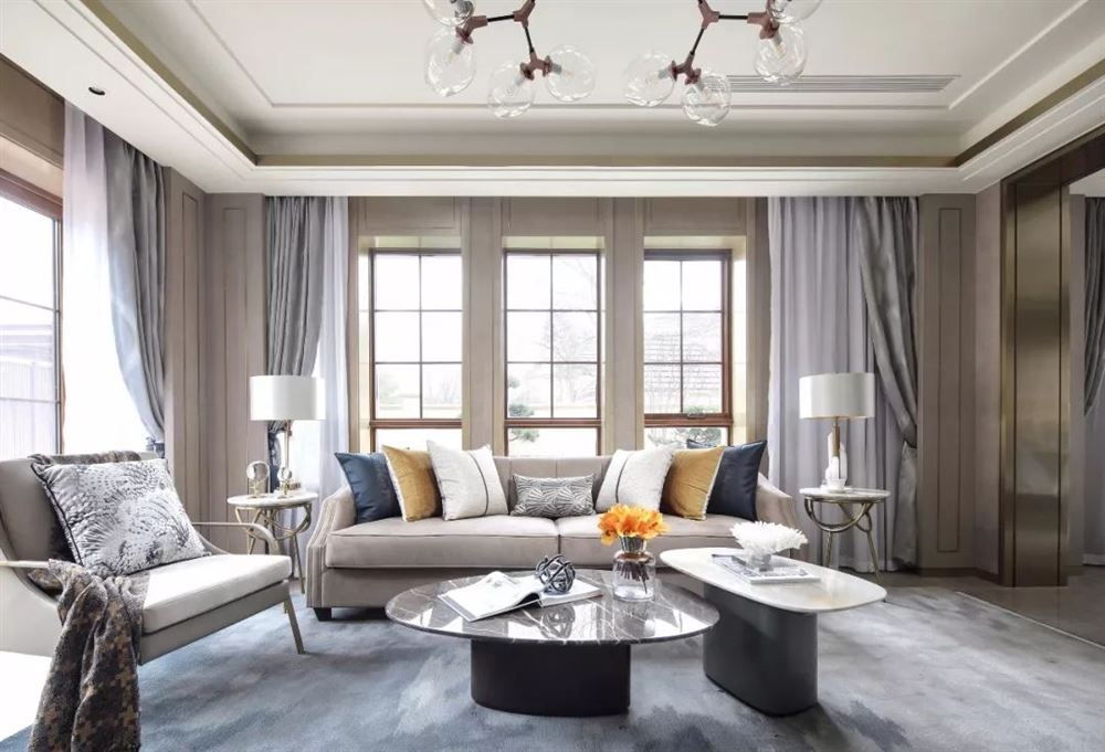 廣州市合景臻頤府輕奢風格三居室裝修案例