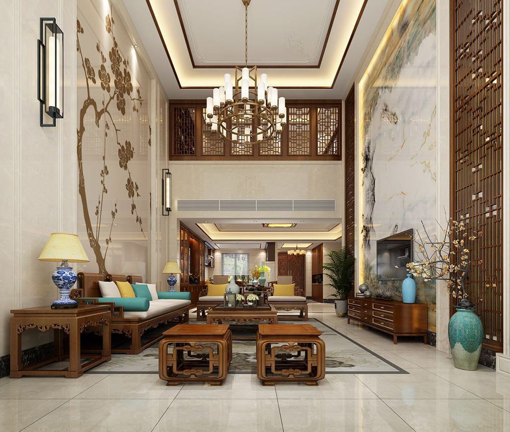 佛山市保利維塔新中式風格別墅裝修案例