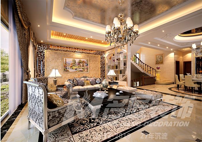 佛山市雅居樂&middot;江畔明珠歐式風格三居室裝修案例