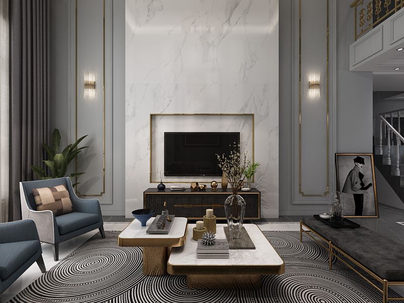 連云港市海州礦山院輕奢風格復式裝修案例