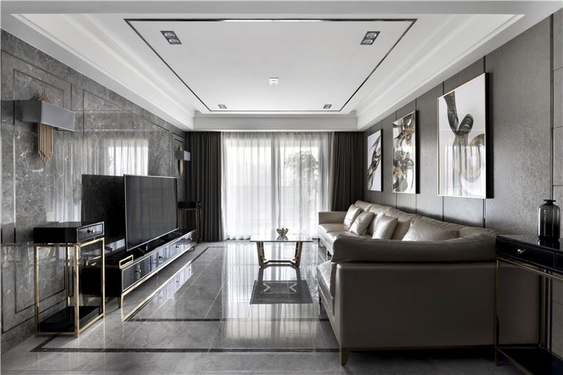 佛山市龍光&middot;天瀛輕奢風格四居室裝修案例