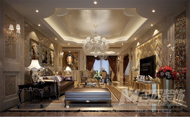 佛山市金茂綠島湖歐式風格三居室裝修案例