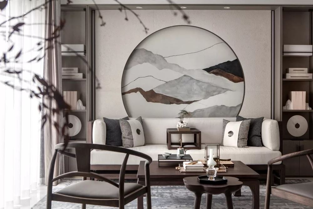 昭通市撫鎮門廣場新中式風格三居室裝修案例