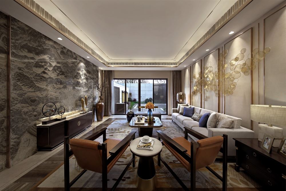 佛山市招商城市主場新中式風格四居室裝修案例