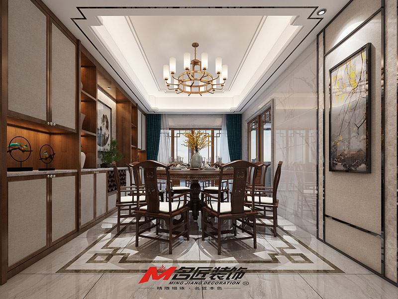 揭陽市博和城新中式風(fēng)格三居室裝修案例