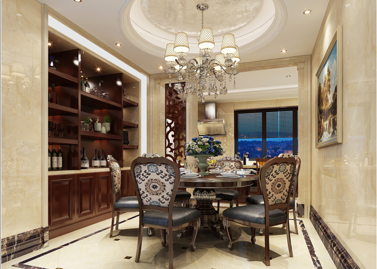 嘉興市吉翔大悅府歐式風格五居室裝修案例