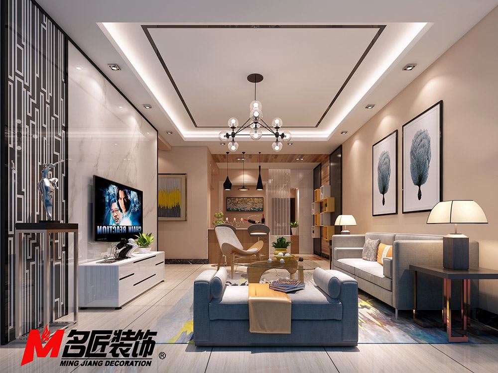 河源市龍光城現代簡約風格三居室裝修案例