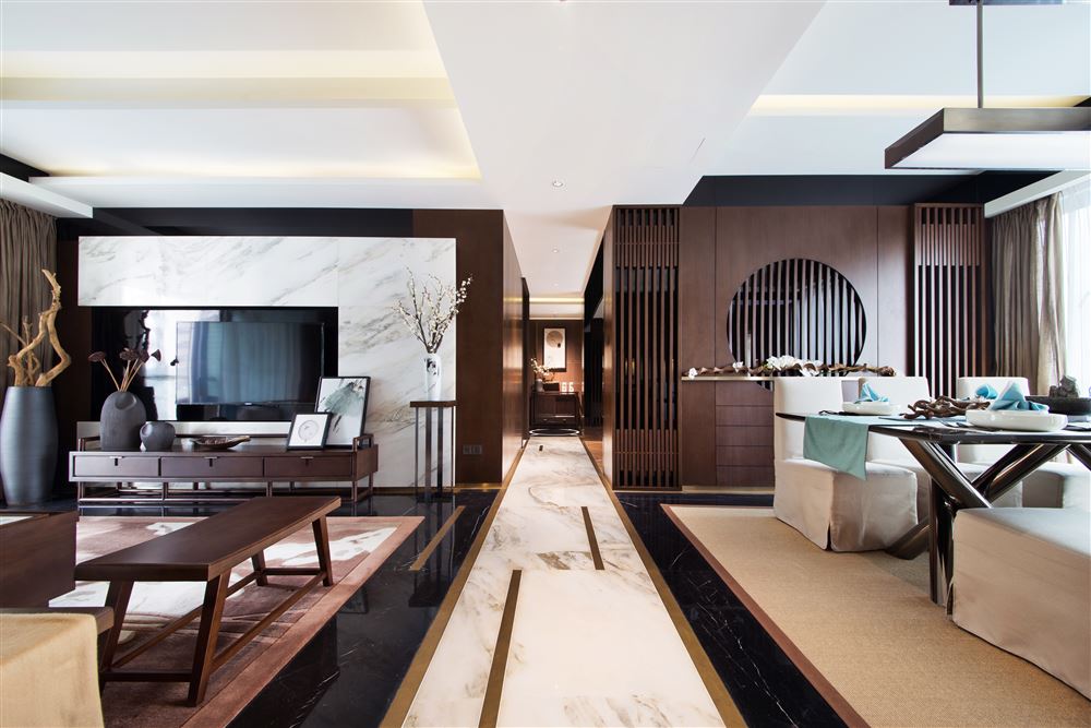 佛山市時代愛車小鎮(佛山)新中式風格四居室裝修案例