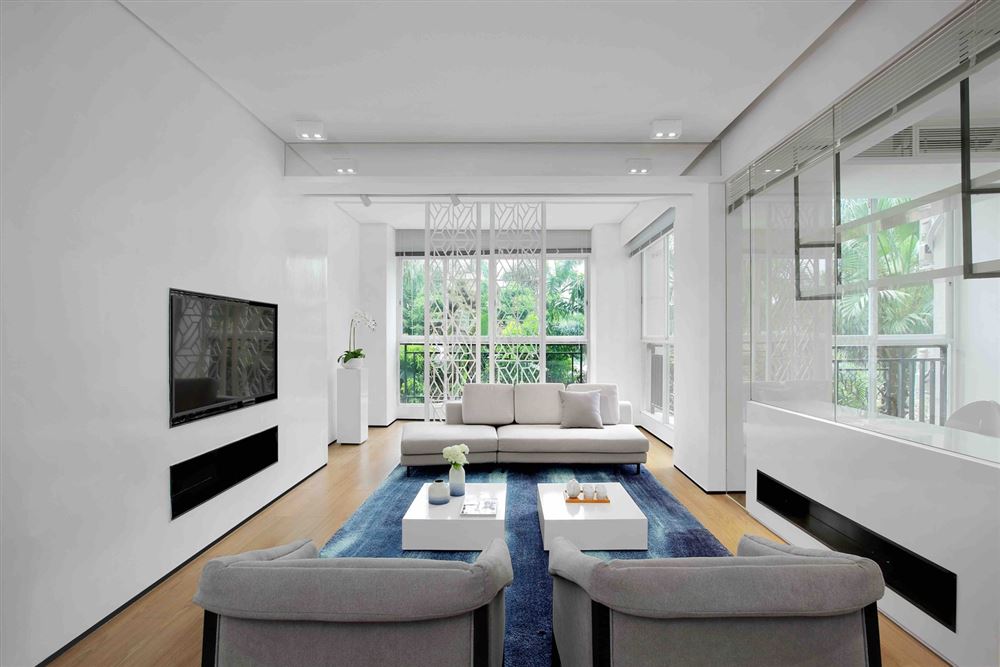 佛山市旭輝恒基鉑仕灣現代簡約風格三居室裝修案例