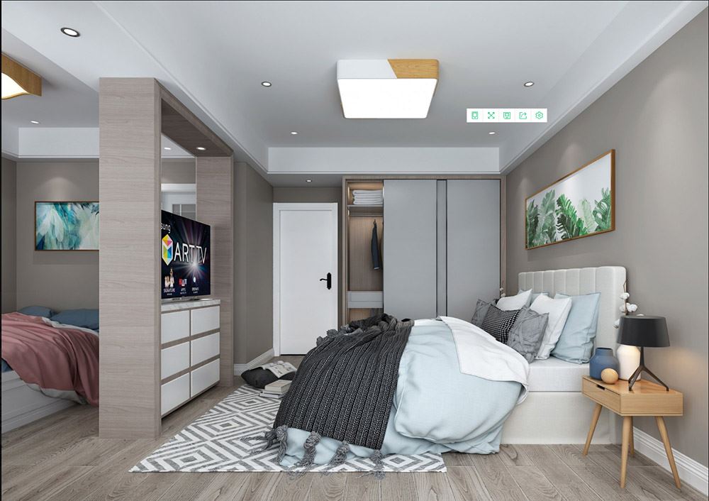 臺州市濱海苑現代簡約風格三居室裝修案例