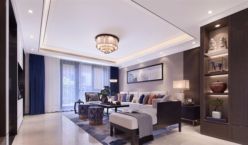 佛山市世茂弘陽綠島湖公館新中式風(fēng)格四居室裝修案例