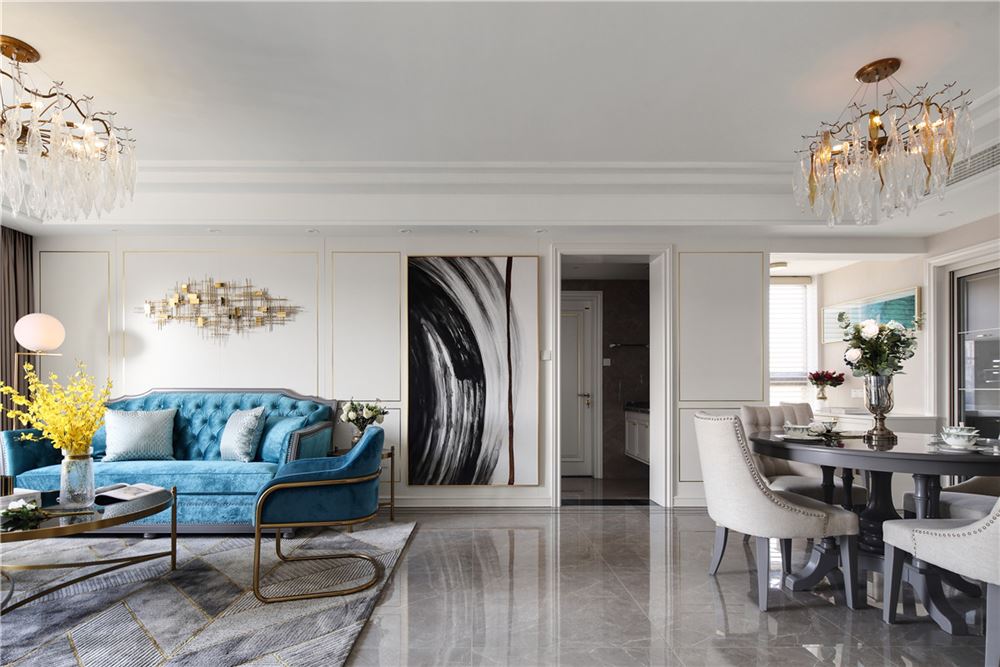 昭通市城市花園輕奢風格四居室裝修案例