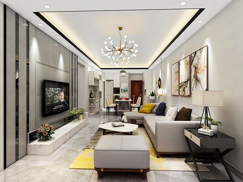 佛山市金茂綠島湖現代簡約風格三居室裝修案例