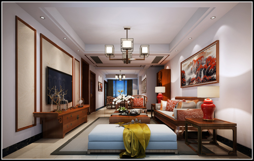 嘉興市東鼎名人府邸新中式風格復式裝修案例