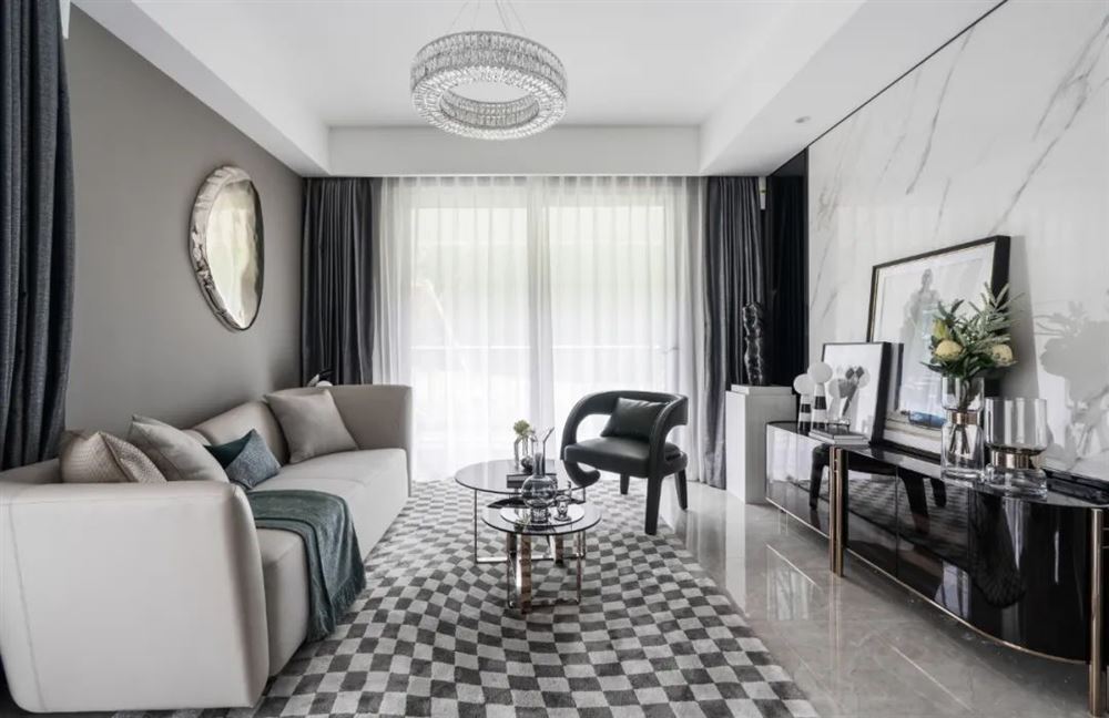 江門市寶堤灣畔現(xiàn)代簡約風(fēng)格三居室裝修案例