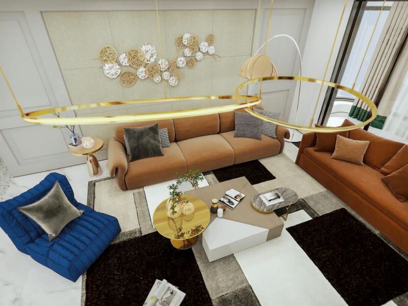 江門市白石路住宅樓輕奢風格四居室裝修案例