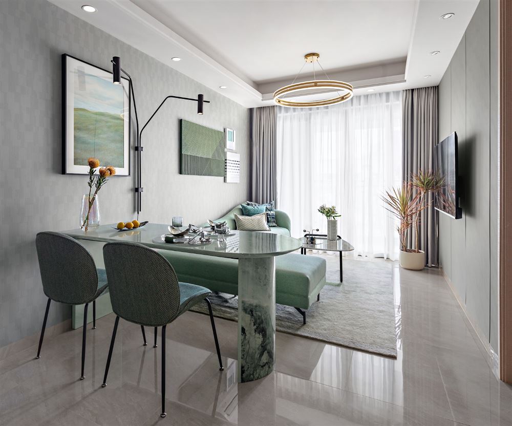 佛山市鵬瑞皓玥灣輕奢風(fēng)格三居室裝修案例