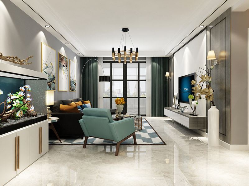 泰州市碧水華庭歐式風格三居室裝修案例