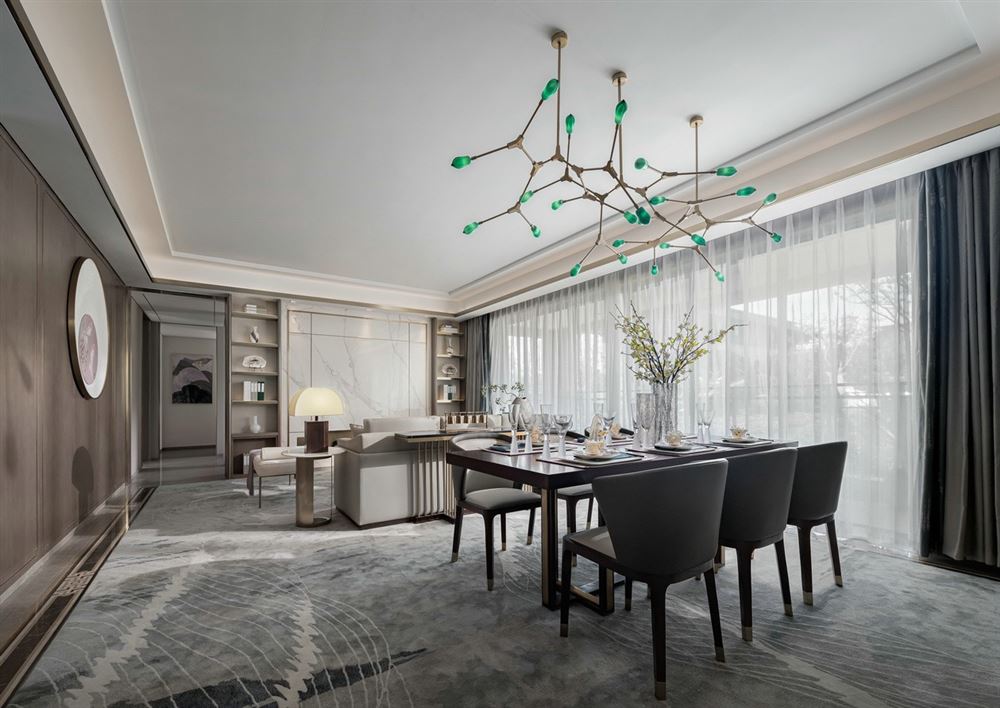 江門市恒大御景半島新中式風格四居室裝修案例