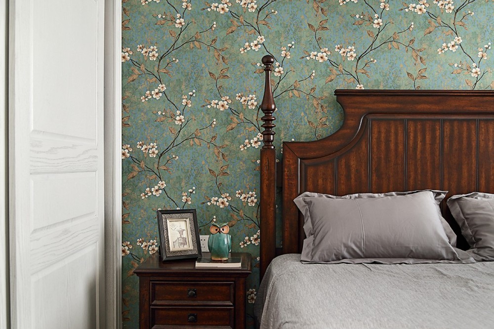 美式田園風格室內家裝案例效果圖-臥室